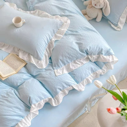 DreamRuffle™ - Bettwäsche Set Baumwolle - Verspieltes Design - Romantisches Schlafzimmer Set
