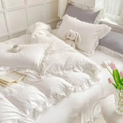 DreamRuffle™ - Bettwäsche Set Baumwolle - Verspieltes Design - Romantisches Schlafzimmer Set