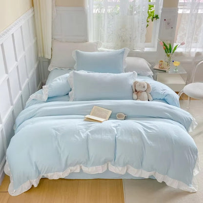 DreamRuffle™ - Bettwäsche Set Baumwolle - Verspieltes Design - Romantisches Schlafzimmer Set