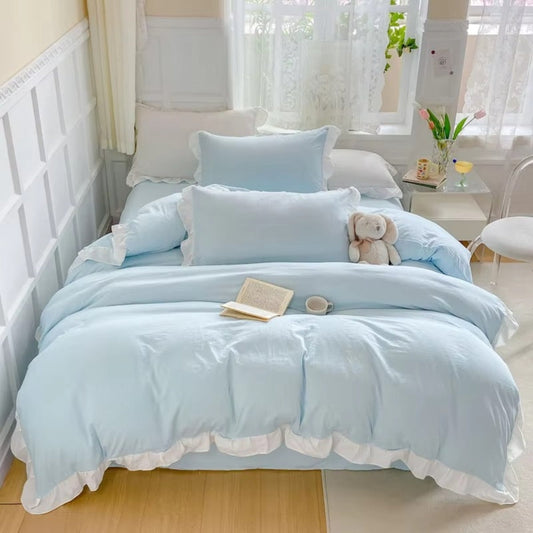 DreamRuffle™ - Bettwäsche Set Baumwolle - Verspieltes Design - Romantisches Schlafzimmer Set