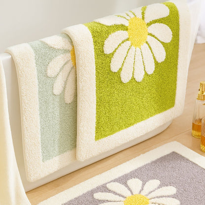 Daisy Badematte - Weiche Mikrofasermischung, Rutschfest, Blumenmotiv 3