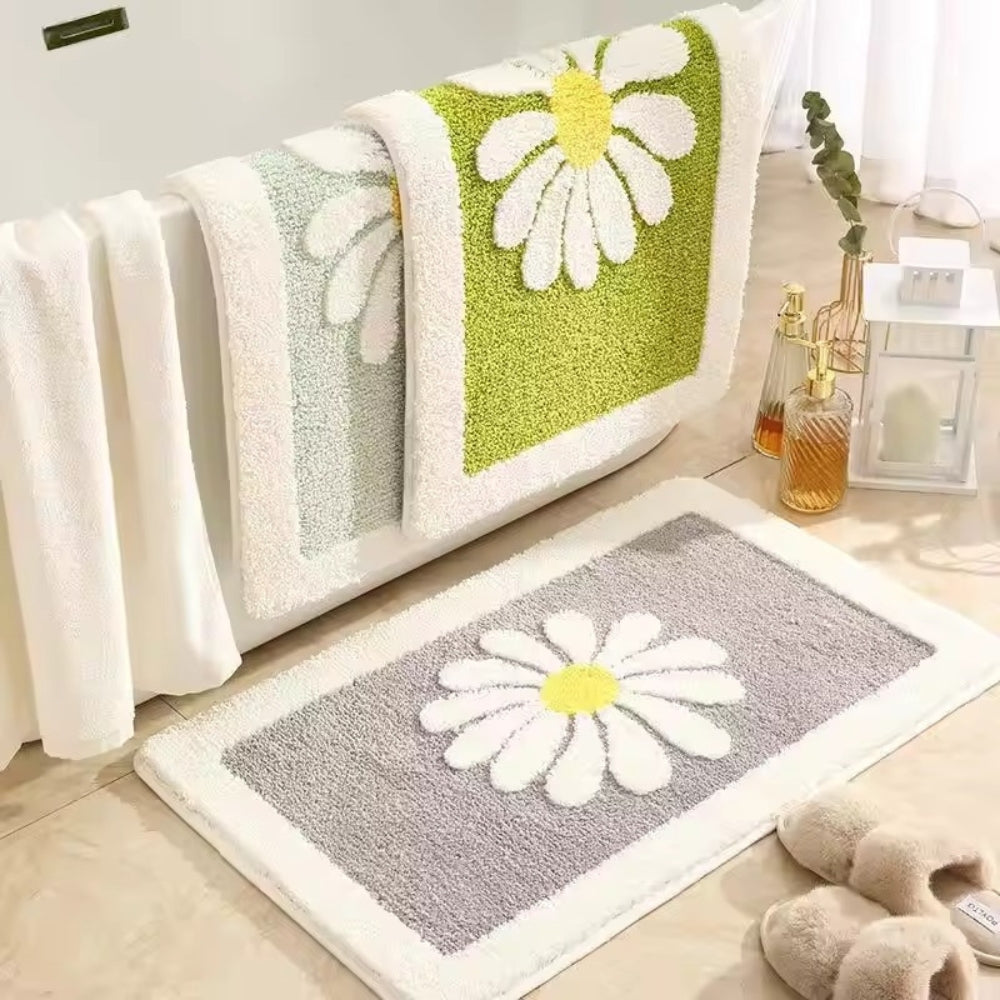 Daisy Badematte - Weiche Mikrofasermischung, Rutschfest, Blumenmotiv 5