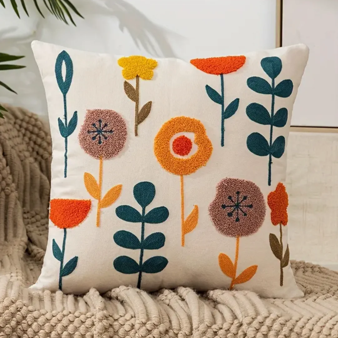 Dalia Kissenbezug - Baumwollmix, Blumendruck 45x45 cm 2