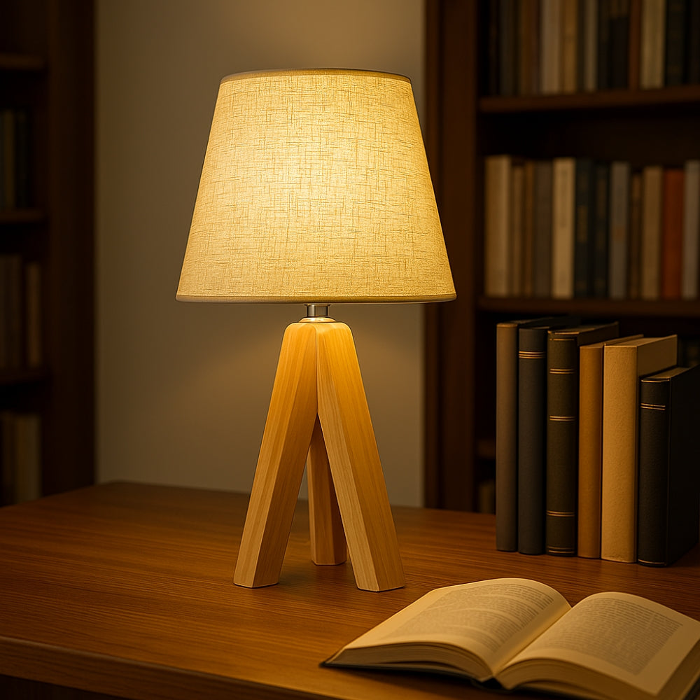 Dreia Tischlampe - Holz, USB-Betrieb, Drei Lichtfarben 1