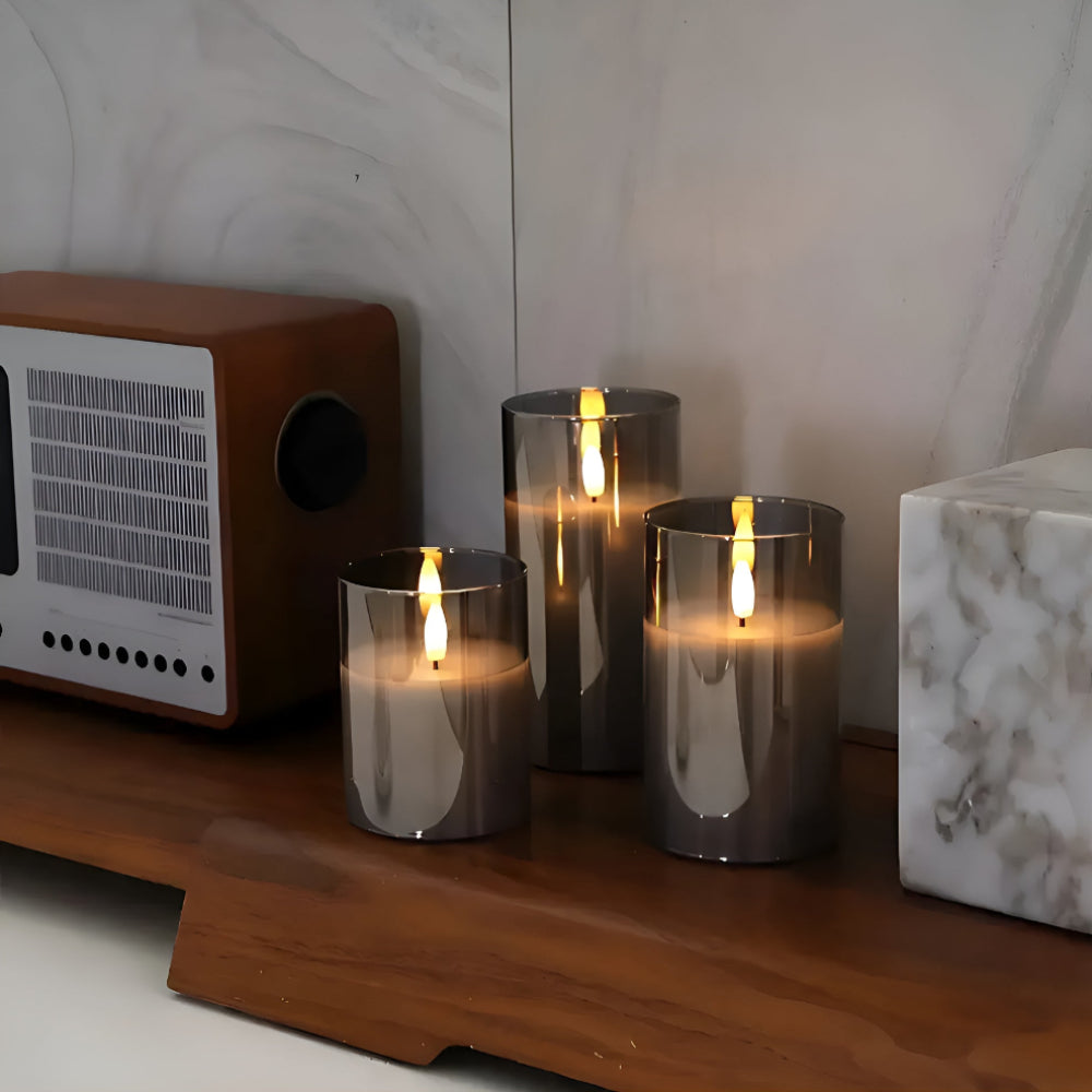 Elysia LED Kerzen Set - Flammenlos mit Timer, Realistisches Design 2
