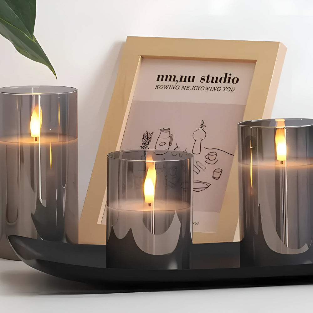 Elysia LED Kerzen Set - Flammenlos mit Timer, Realistisches Design 3
