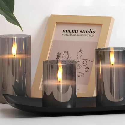 Elysia LED Kerzen Set - Flammenlos mit Timer, Realistisches Design 3