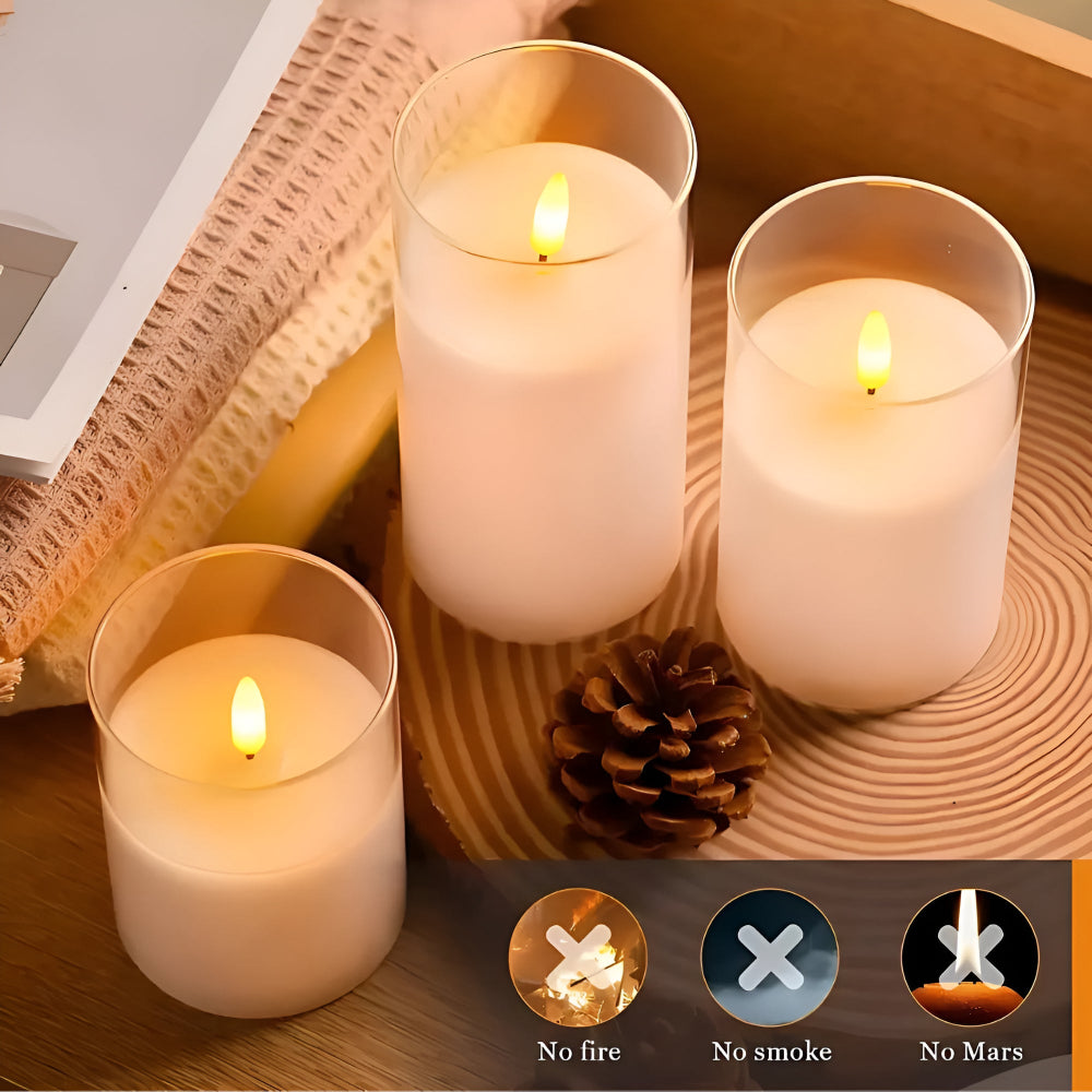 Elysia LED Kerzen Set - Flammenlos mit Timer, Realistisches Design 7