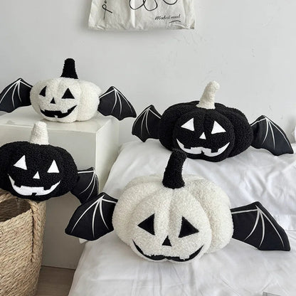 Elysia Pumpkin Kissen - Weiches Plüsch, Fledermausflügel-Design 0