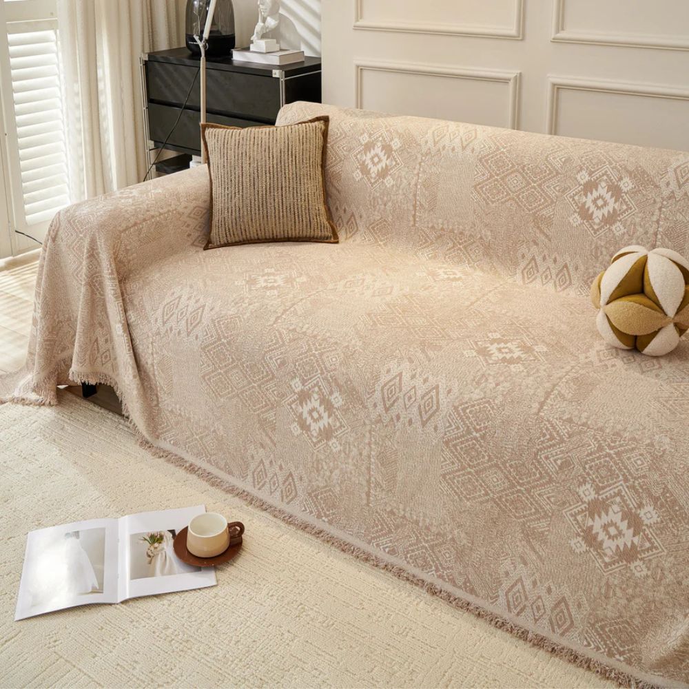Elysia Sofabezug - Chenille, Ethno-Muster für Couchschutz und Dekoration 3