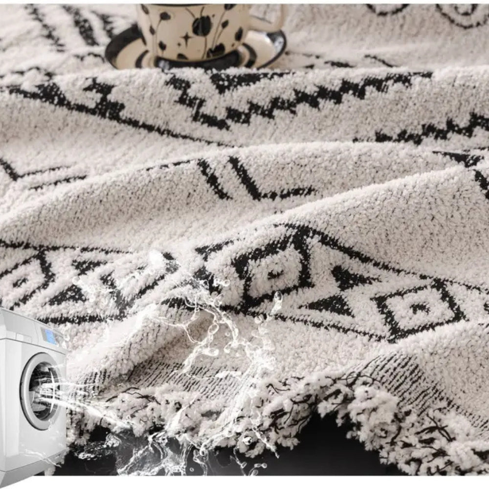 Elysia Sofaüberwurf - Baumwolle-Polyester Chenille, Geometrisches Boho-Muster 5