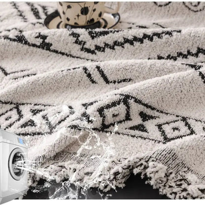 Elysia Sofaüberwurf - Baumwolle-Polyester Chenille, Geometrisches Boho-Muster 5