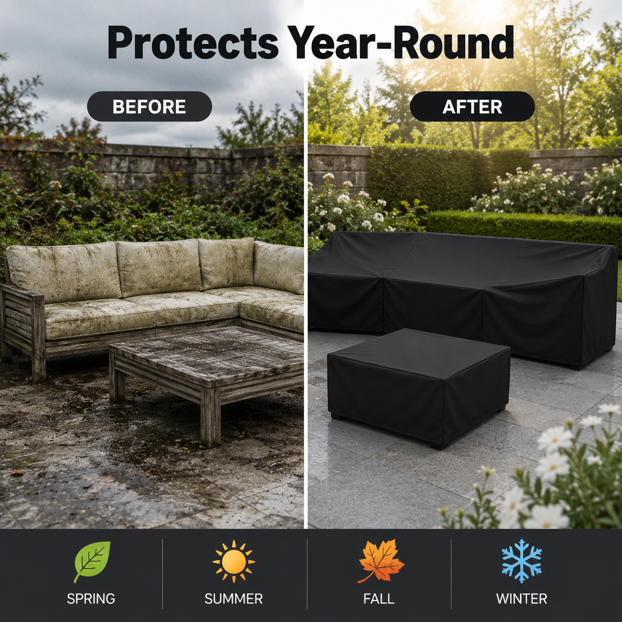 Everdrape Möbelabdeckung - Wetterfest, UV-Schutz für Gartenmöbel 4