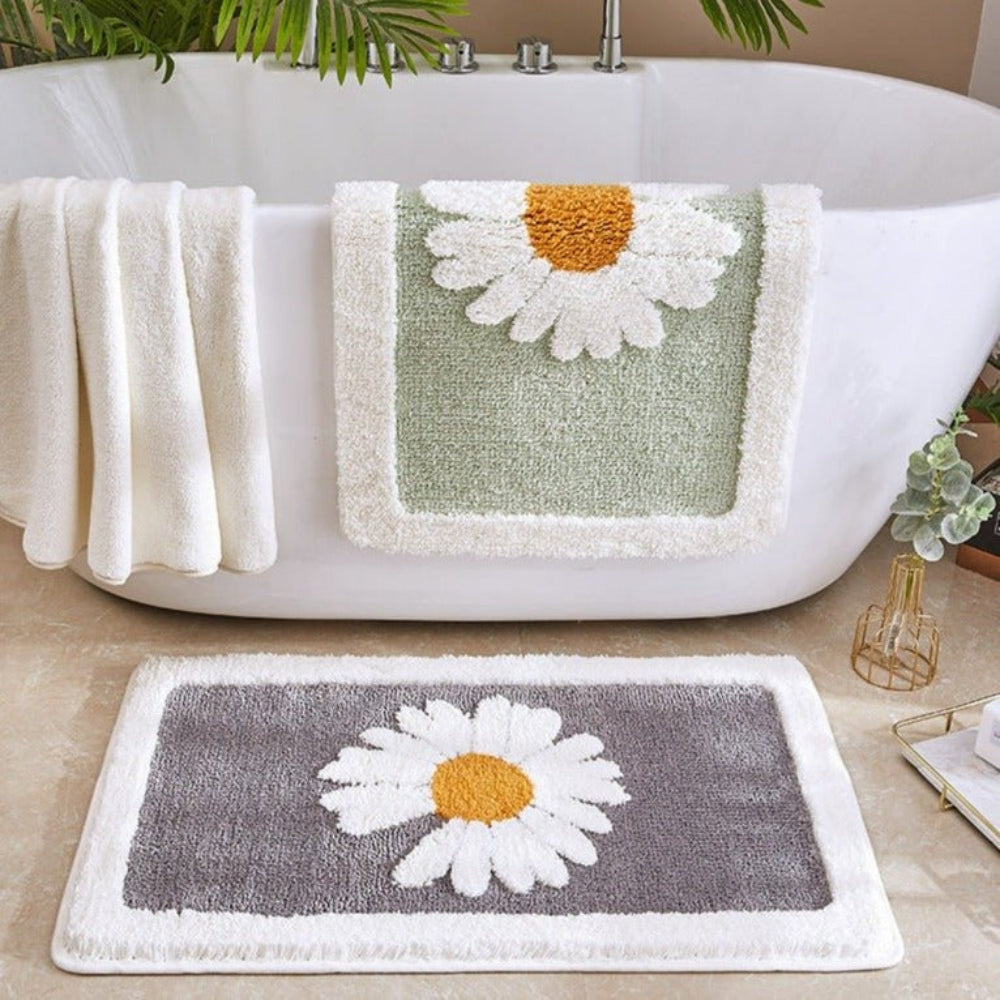 Fleur Badematte - Mikrofaser, Rutschfest mit Gänseblümchen-Design 1