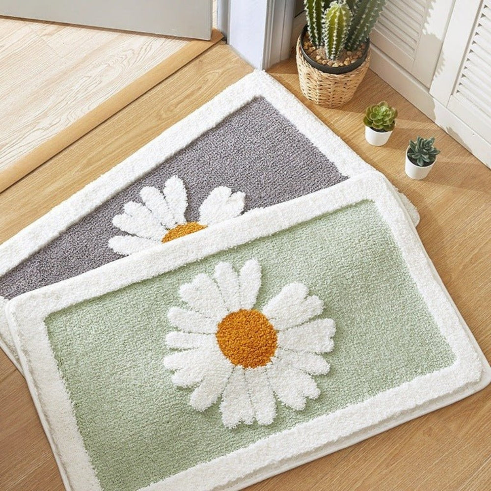 Fleur Badematte - Mikrofaser, Rutschfest mit Gänseblümchen-Design 2