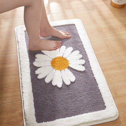 Fleur Badematte - Mikrofaser, Rutschfest mit Gänseblümchen-Design 3