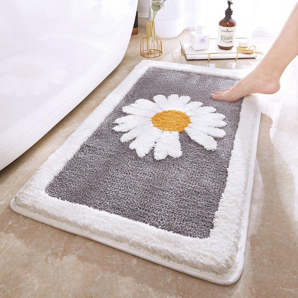 Fleur Badematte - Mikrofaser, Rutschfest mit Gänseblümchen-Design 5
