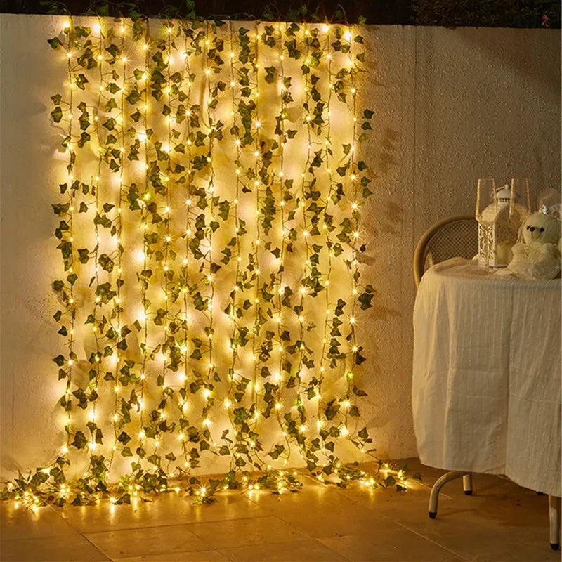 FloraLuxe LED Lichterkette - Blume und Blatt, Batteriebetrieben, Weihnachtsbeleuchtung Außen 2