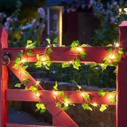 FloraLuxe LED Lichterkette - Blume und Blatt, Batteriebetrieben, Weihnachtsbeleuchtung Außen 4