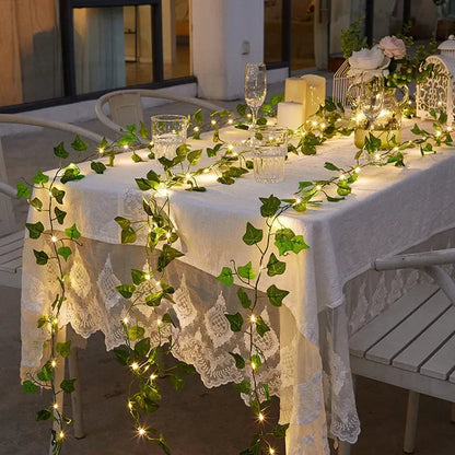 FloraLuxe LED Lichterkette - Blume und Blatt, Batteriebetrieben, Weihnachtsbeleuchtung Außen 5