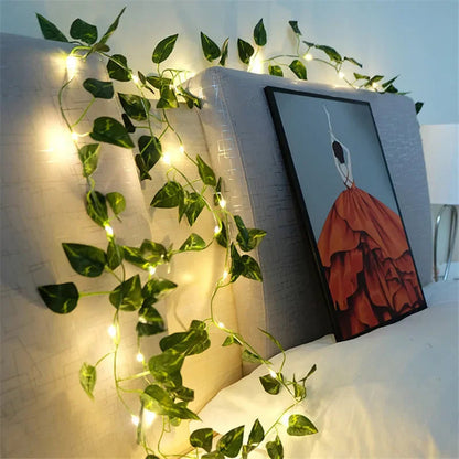 FloraLuxe LED Lichterkette - Blume und Blatt, Batteriebetrieben, Weihnachtsbeleuchtung Außen 6