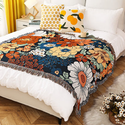 Flora Sofabezug - Baumwolle mit Blumendesign und Quasten, Maschinenwaschbar 2