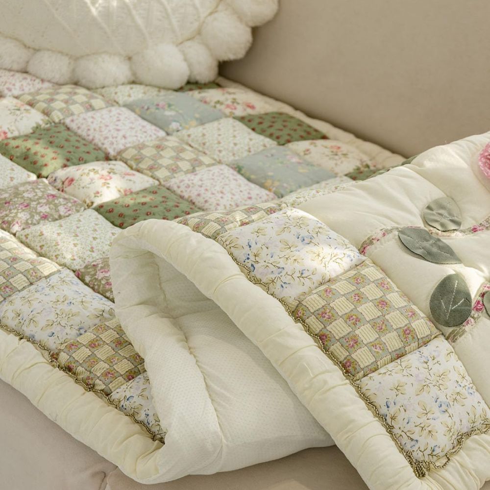 Flora Sofaüberwurf - Atmungsaktive Mikrofasermischung, Patchwork-Stil 7