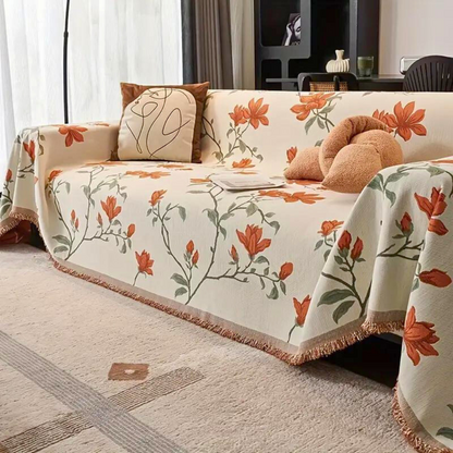 Florina Sofabezug - Vintage Chenille mit Blumenmuster, Maschinenwaschbar 0