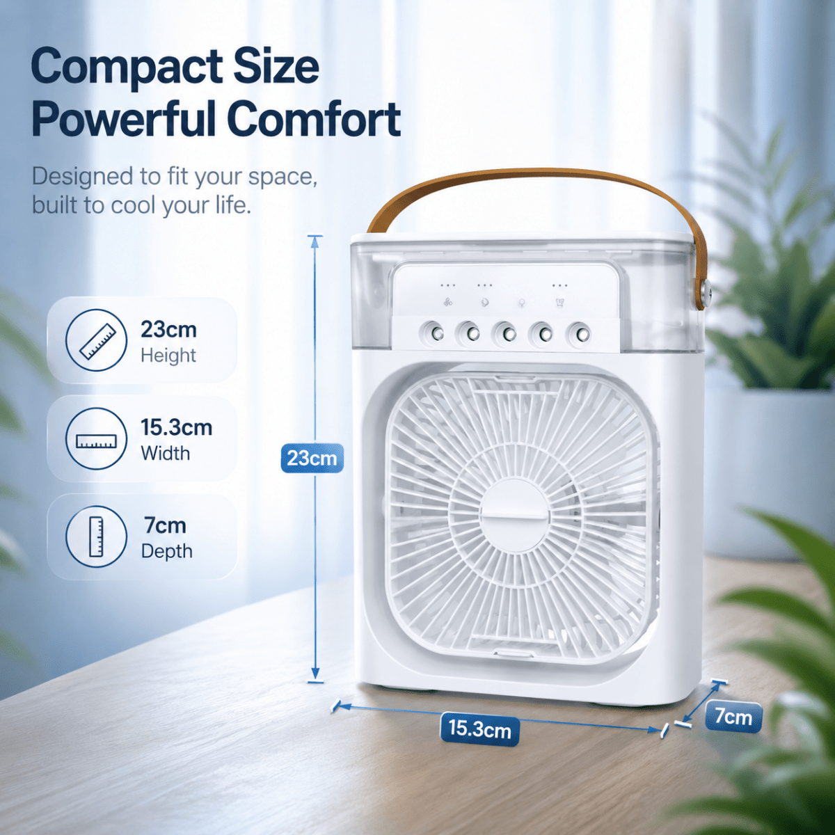 Frostal Ventilator - Kompakt mit Kühl- und Befeuchtungsfunktion, USB-wiederaufladbar 6