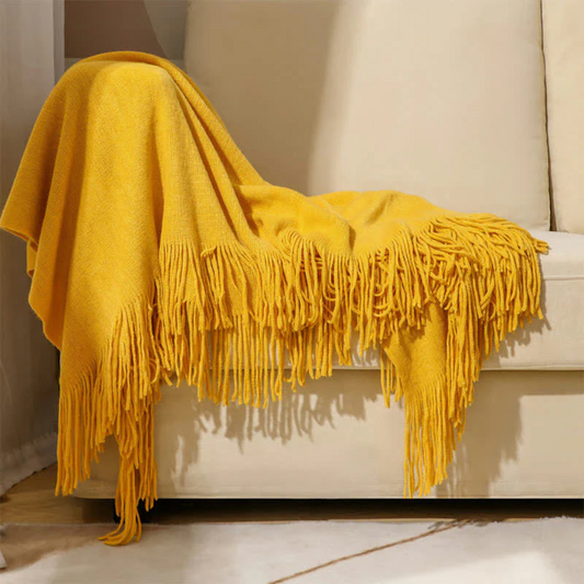 Gala Wohndecke - Grobstrick Acryl mit Quasten, Vielseitig für Innen und Außen 0