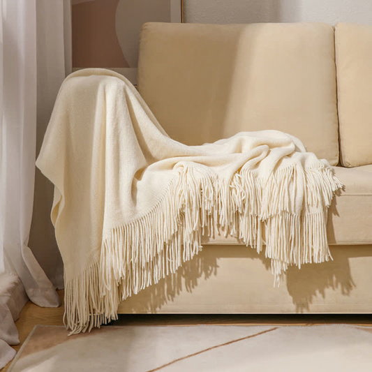 Gala Wohndecke - Grobstrick Acryl mit Quasten, Vielseitig für Innen und Außen 1