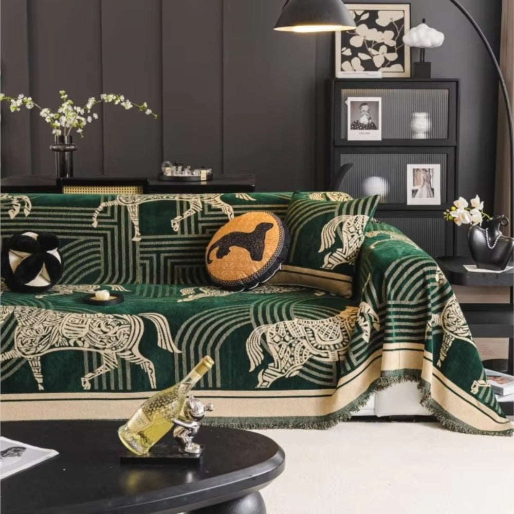 Gallora Sofaüberwurf - Chenille mit Pferdemuster, Vielseitig 0