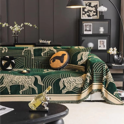 Gallora Sofaüberwurf - Chenille mit Pferdemuster, Vielseitig 0