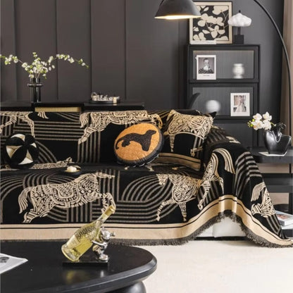 Gallora Sofaüberwurf - Chenille mit Pferdemuster, Vielseitig 2