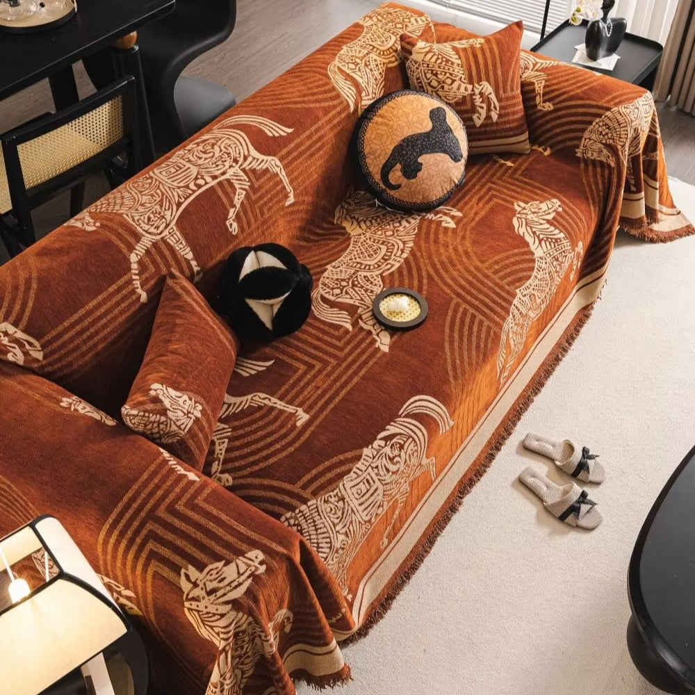 Gallora Sofaüberwurf - Chenille mit Pferdemuster, Vielseitig 6