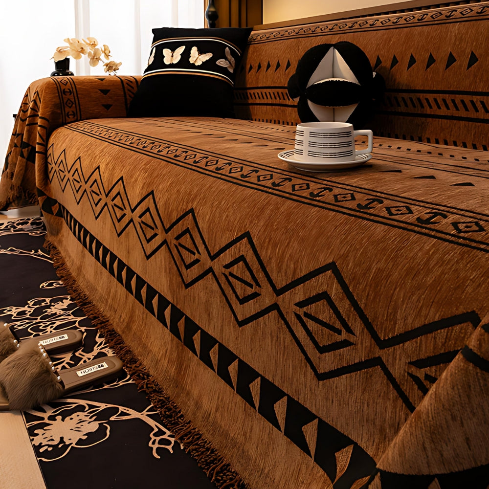 Geoma Sofaüberwurf - Chenille, Tribal Design, Pflegeleicht 0
