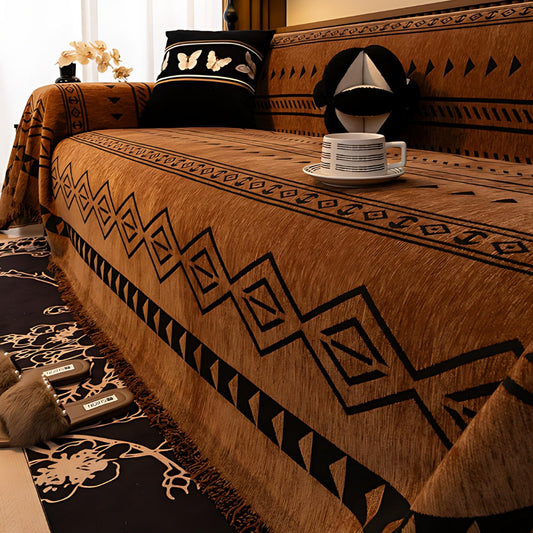 Geoma Sofaüberwurf - Chenille, Tribal Design, Pflegeleicht 0