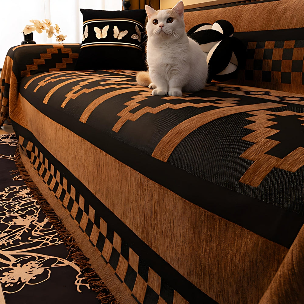Geoma Sofaüberwurf - Chenille, Tribal Design, Pflegeleicht 2