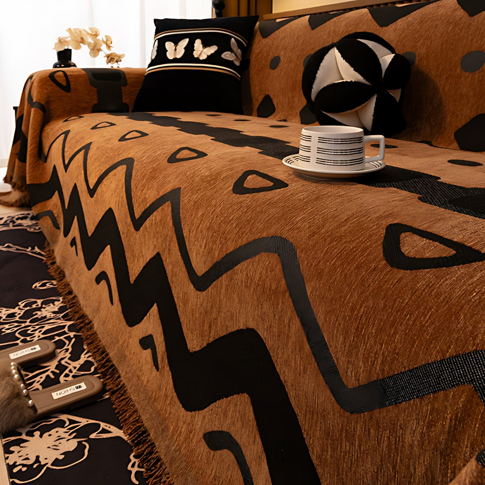 Geoma Sofaüberwurf - Chenille, Tribal Design, Pflegeleicht 6
