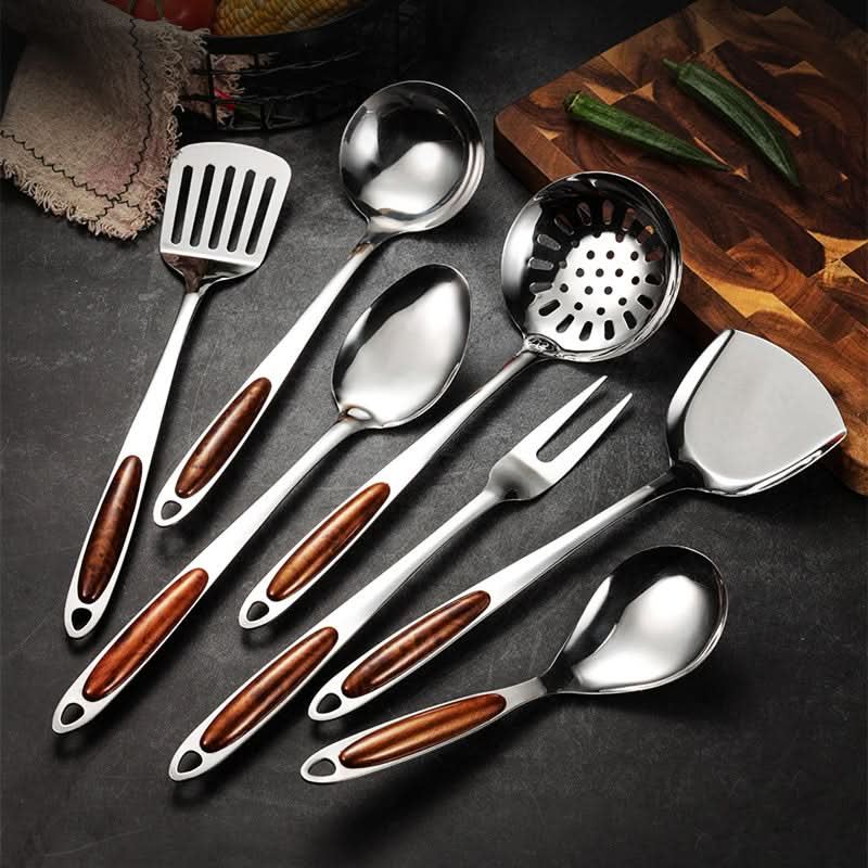 SteelChef™ - Edelstahl Küchenutensilien Set - Modern Stil - Premium Kochwerkzeug Set