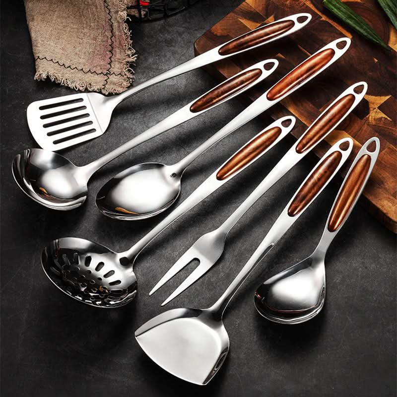 SteelChef™ - Edelstahl Küchenutensilien Set - Modern Stil - Premium Kochwerkzeug Set