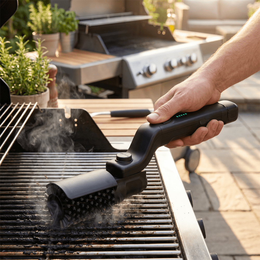 Glendo Elektrische Grillbürste - Ergonomischer Griff, 3 Reinigungsstufen 0
