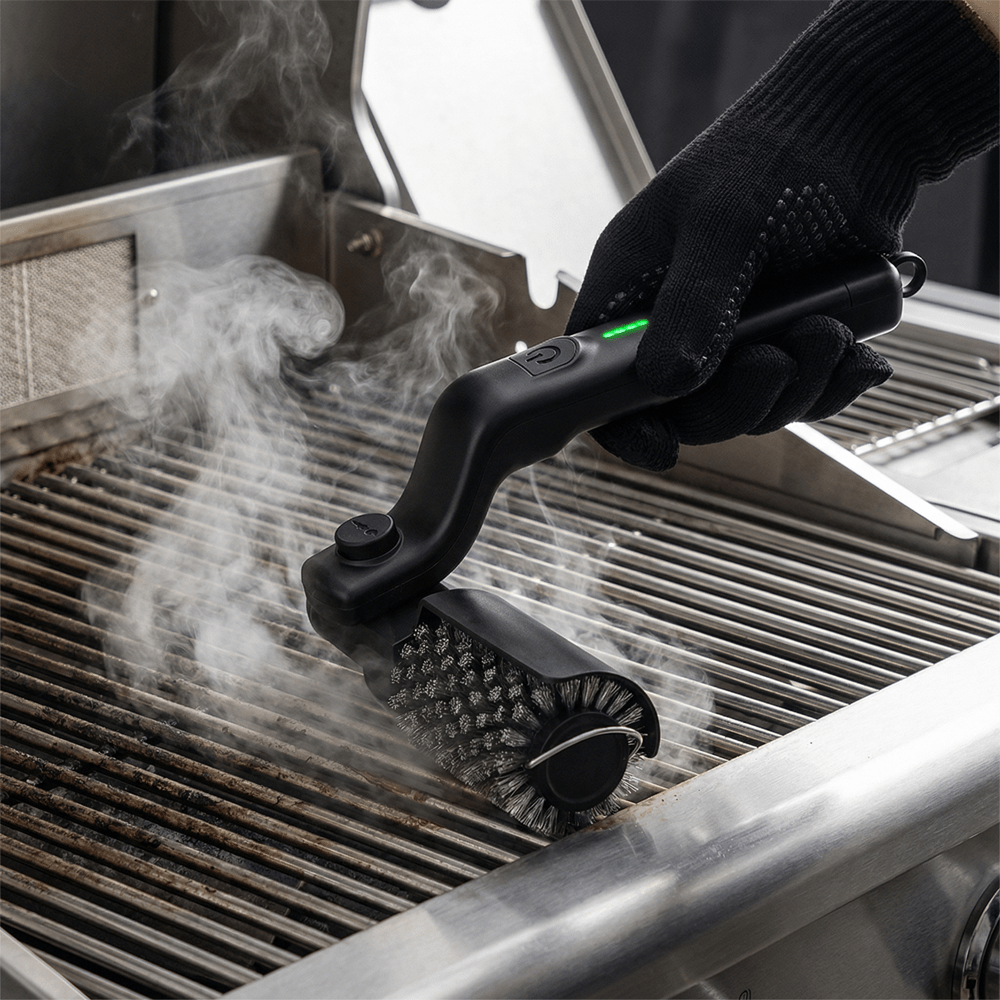 Glendo Elektrische Grillbürste - Ergonomischer Griff, 3 Reinigungsstufen 4