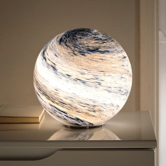Gloria LED Tischlampe - Glasoptik mit Wirbelmuster, USB-betrieben 0