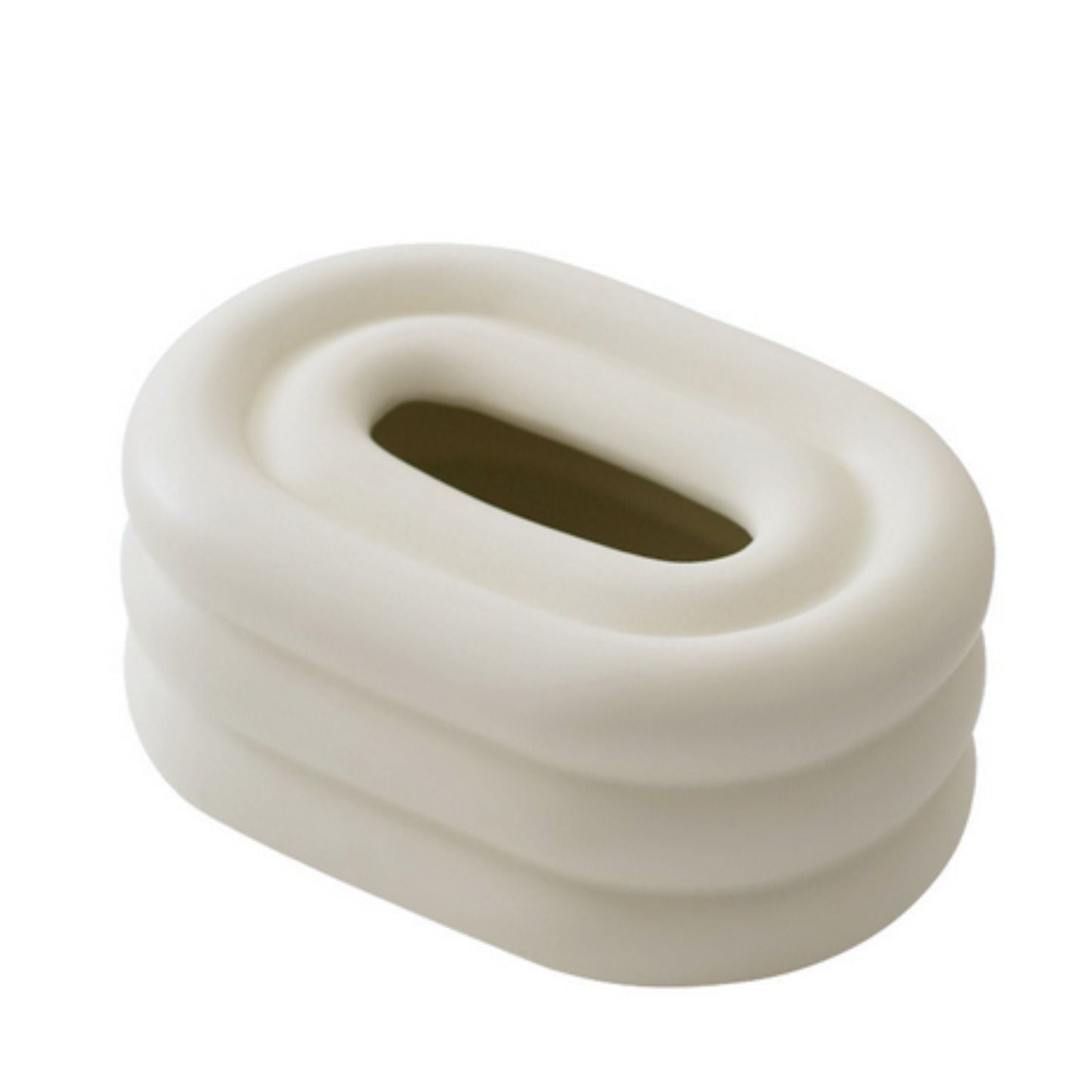 Gloria Tissue Holder - Lustre-Keramik, Cremefarbenes Windring-Design 0