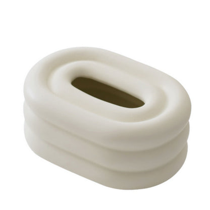 Gloria Tissue Holder - Lustre-Keramik, Cremefarbenes Windring-Design 0