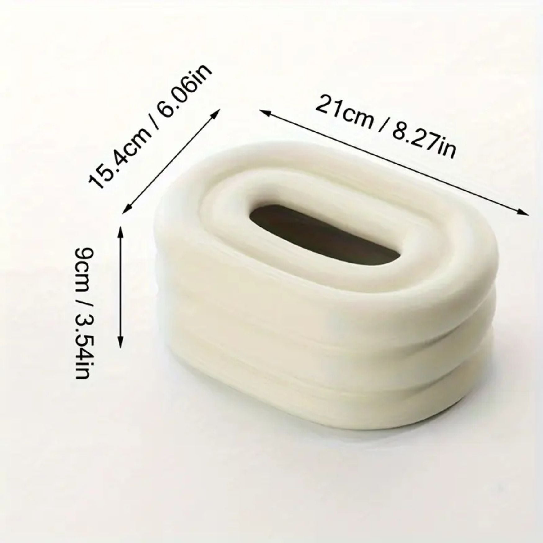 Gloria Tissue Holder - Lustre-Keramik, Cremefarbenes Windring-Design 5
