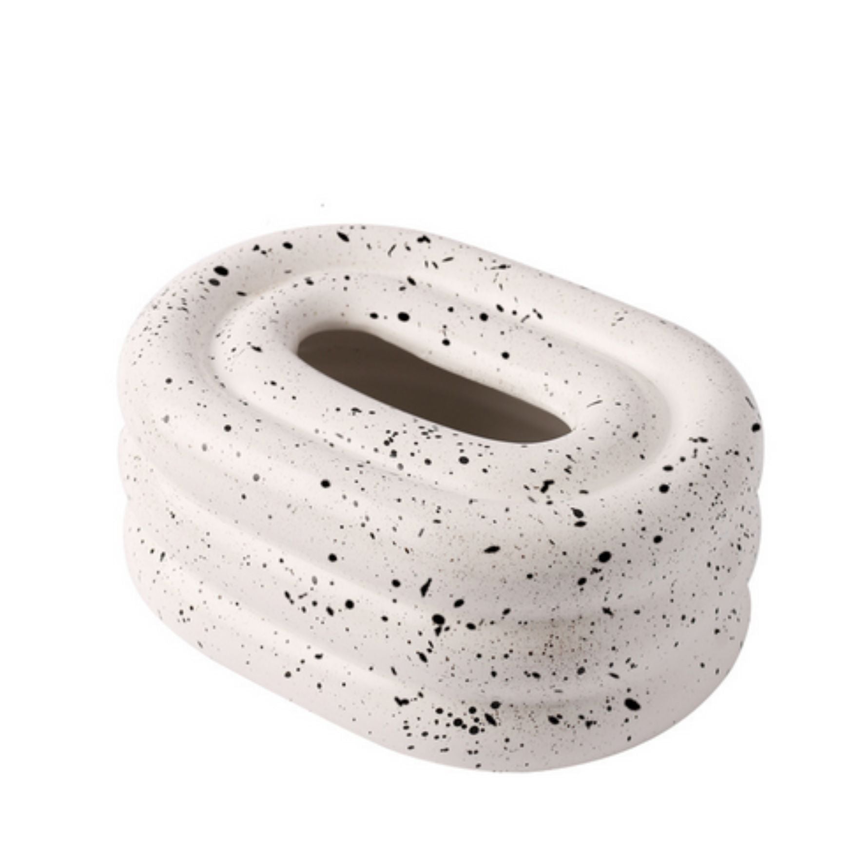 Gloria Tissue Holder - Lustre-Keramik, Cremefarbenes Windring-Design 7