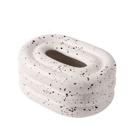 Gloria Tissue Holder - Lustre-Keramik, Cremefarbenes Windring-Design 7