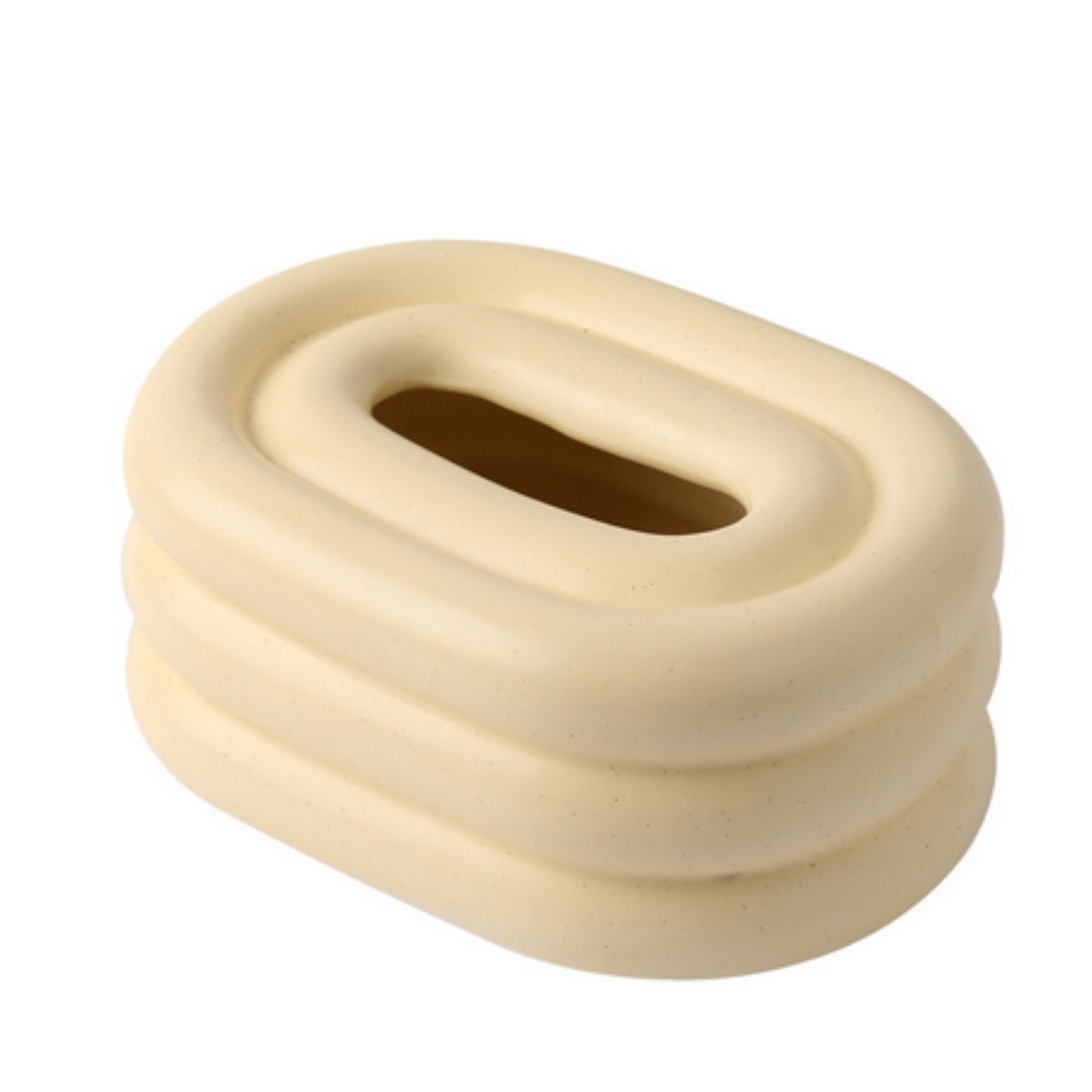 Gloria Tissue Holder - Lustre-Keramik, Cremefarbenes Windring-Design 8